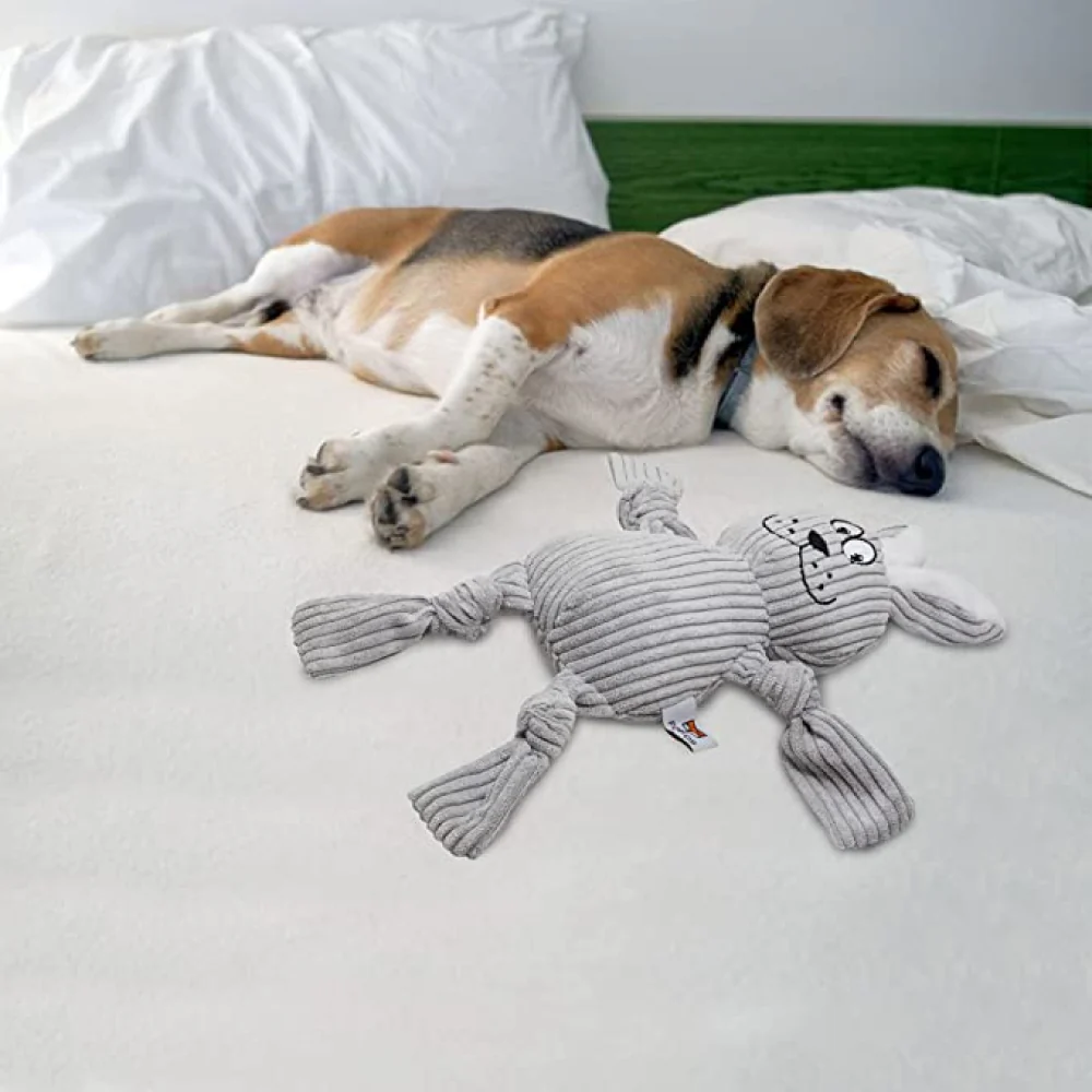 Barkbutler x Fofos Fluffy Rabbit Toy for Dogs (Grey) - Image 6