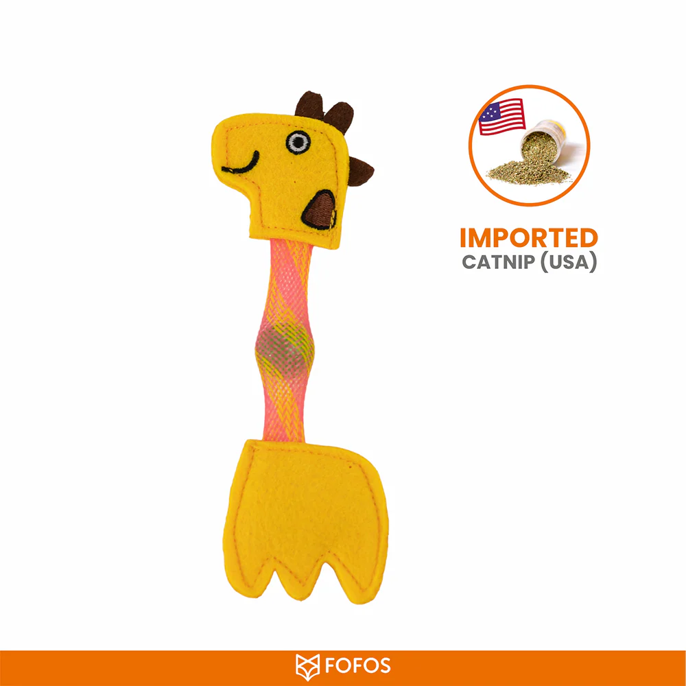 Barkbutler x Fofos Giraffe Flick Tube Catnip Toy for Cats - Image 4