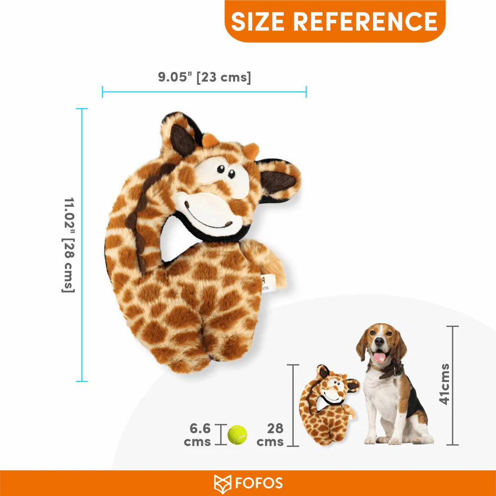 Fofos Safari Line Giraffe Plush Toy for Dogs (Brown) - Image 2
