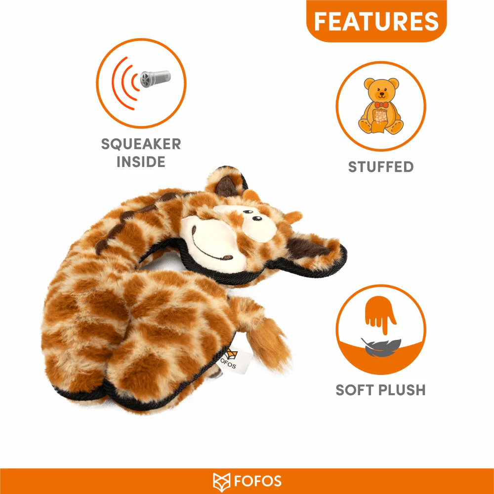 Fofos Safari Line Giraffe Plush Toy for Dogs (Brown) - Image 4