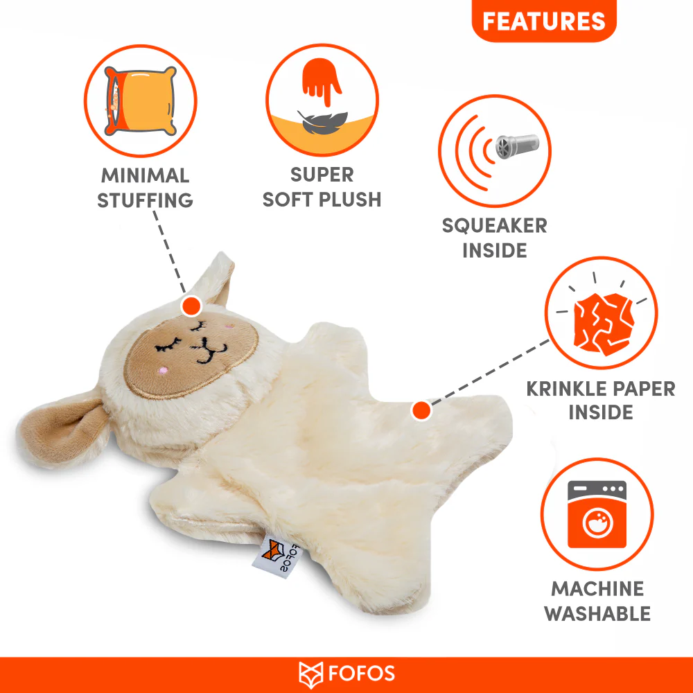 Barkbutler x Fofos Glove Plush Sheep Toy for Dog and Cats (Beige) - Image 4