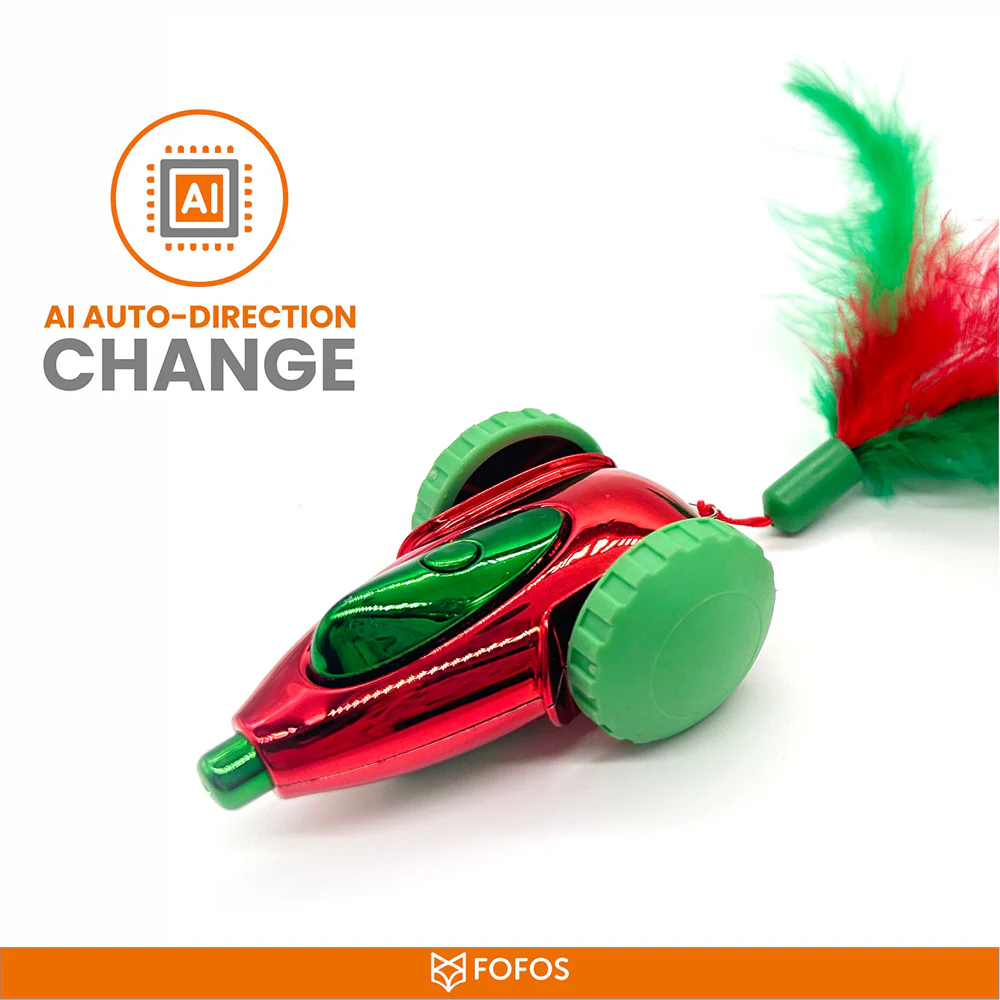Barkbutler x Fofos Holiday Interactive Car Toy for Cats (Red) - Image 4