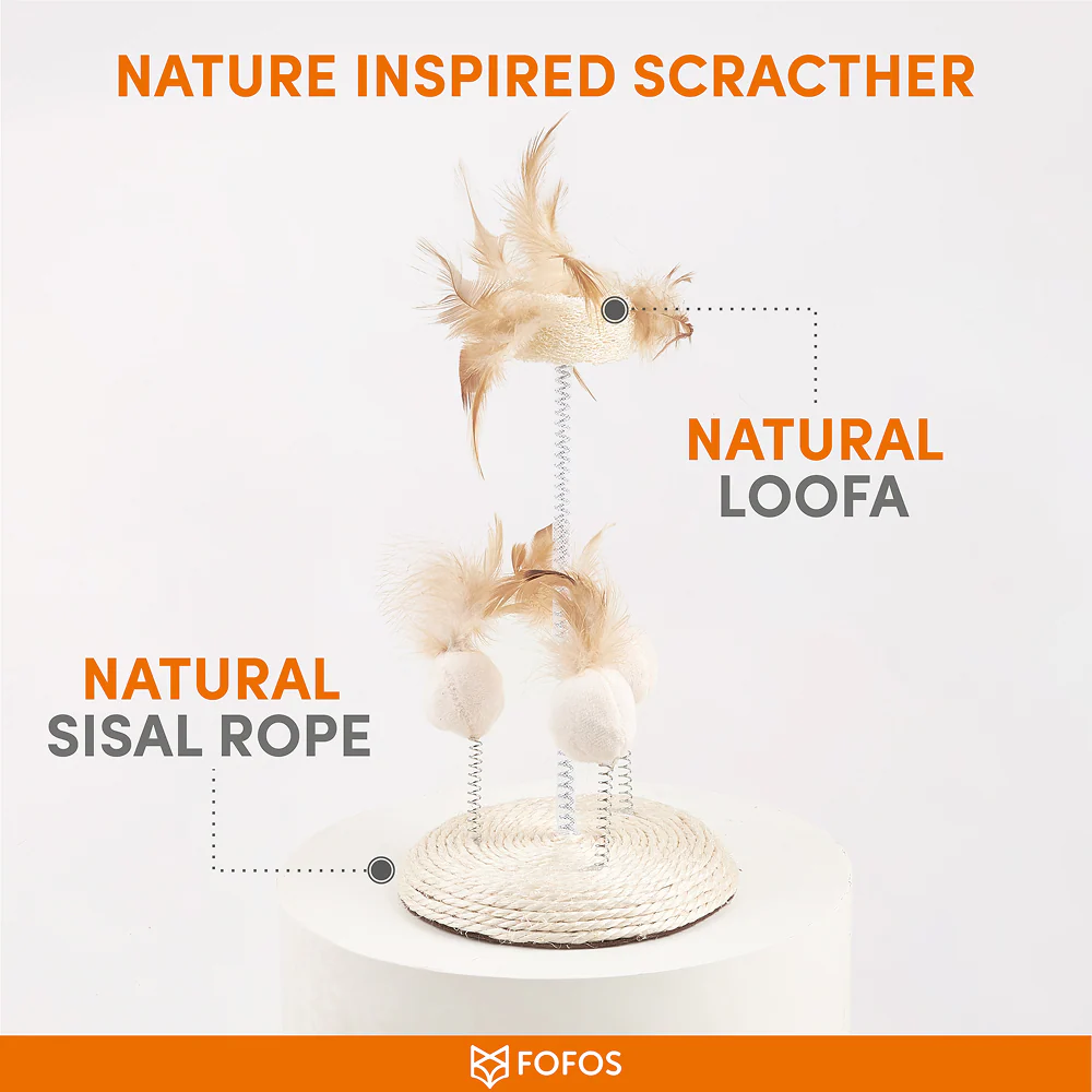 Barkbutler x Fofos Interactive Natural Wobbler Teaser Toy for Cats - Image 3