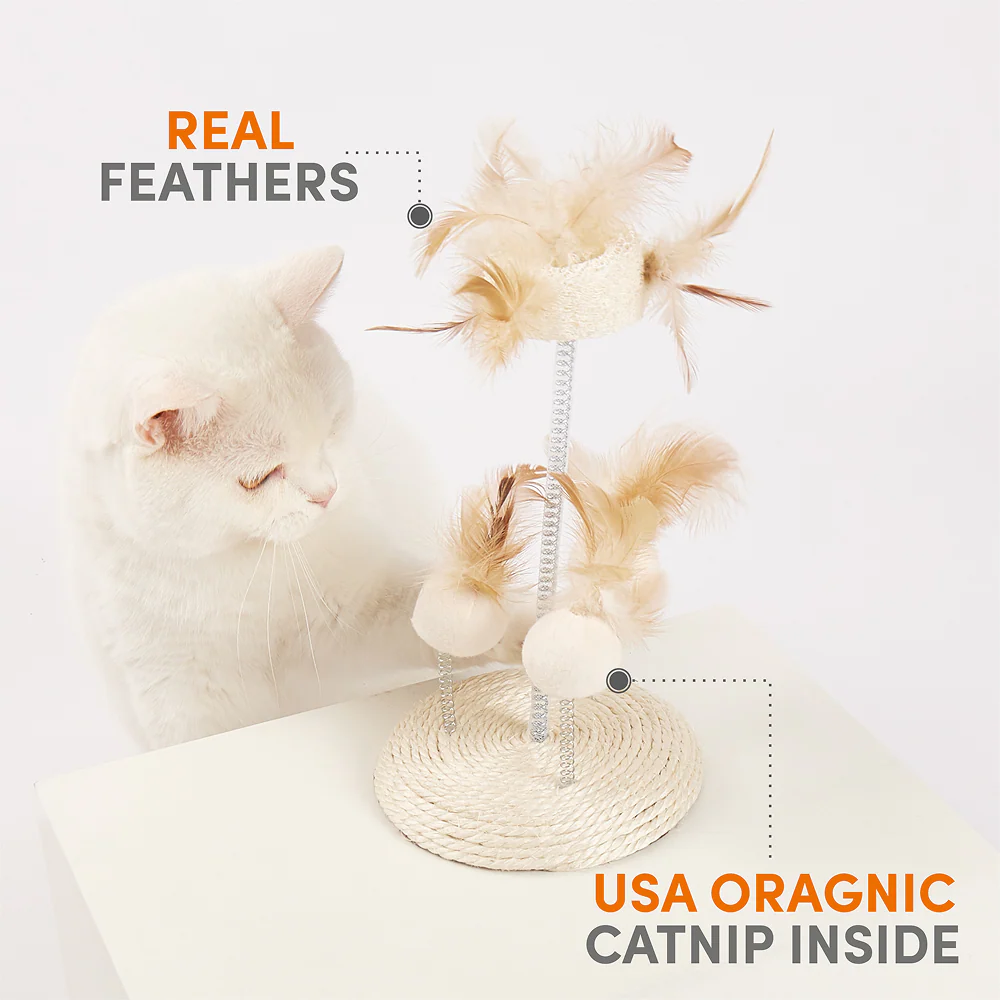Barkbutler x Fofos Interactive Natural Wobbler Teaser Toy for Cats - Image 4