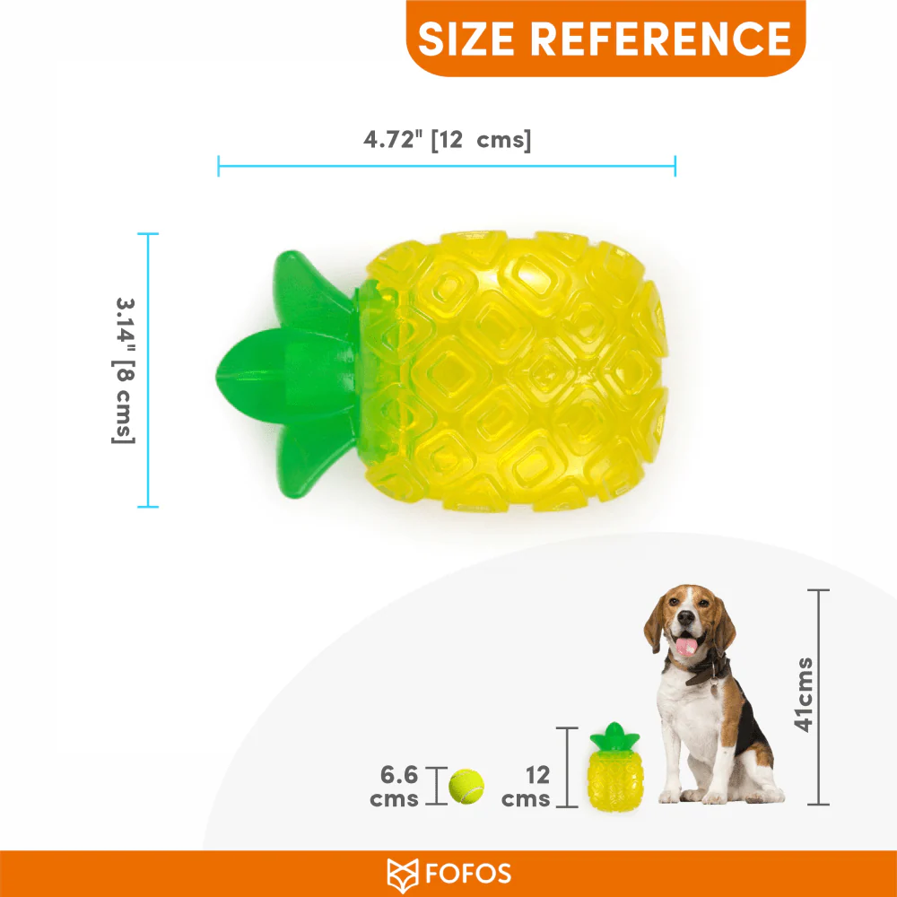 Barkbutler x Fofos Jelly Pineapple Squeaky Chew Toy for Dogs - Image 3