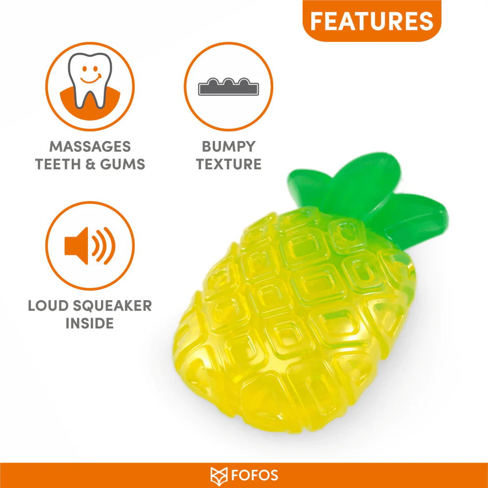 Barkbutler x Fofos Jelly Pineapple Squeaky Chew Toy for Dogs - Image 5