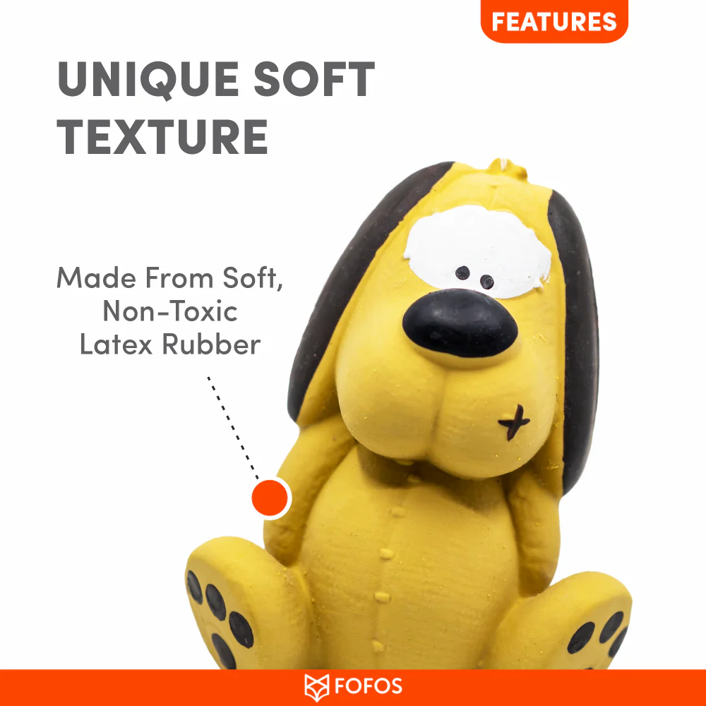 Barkbutler x Fofos Latex Bi Dog Toy for Dogs | For Medium Chewers (Yellow) - Image 5