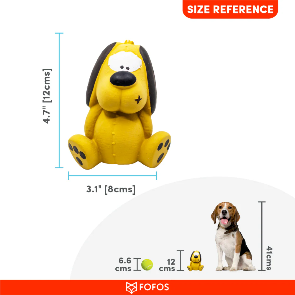 Barkbutler x Fofos Latex Bi Dog Toy for Dogs | For Medium Chewers (Yellow) - Image 6