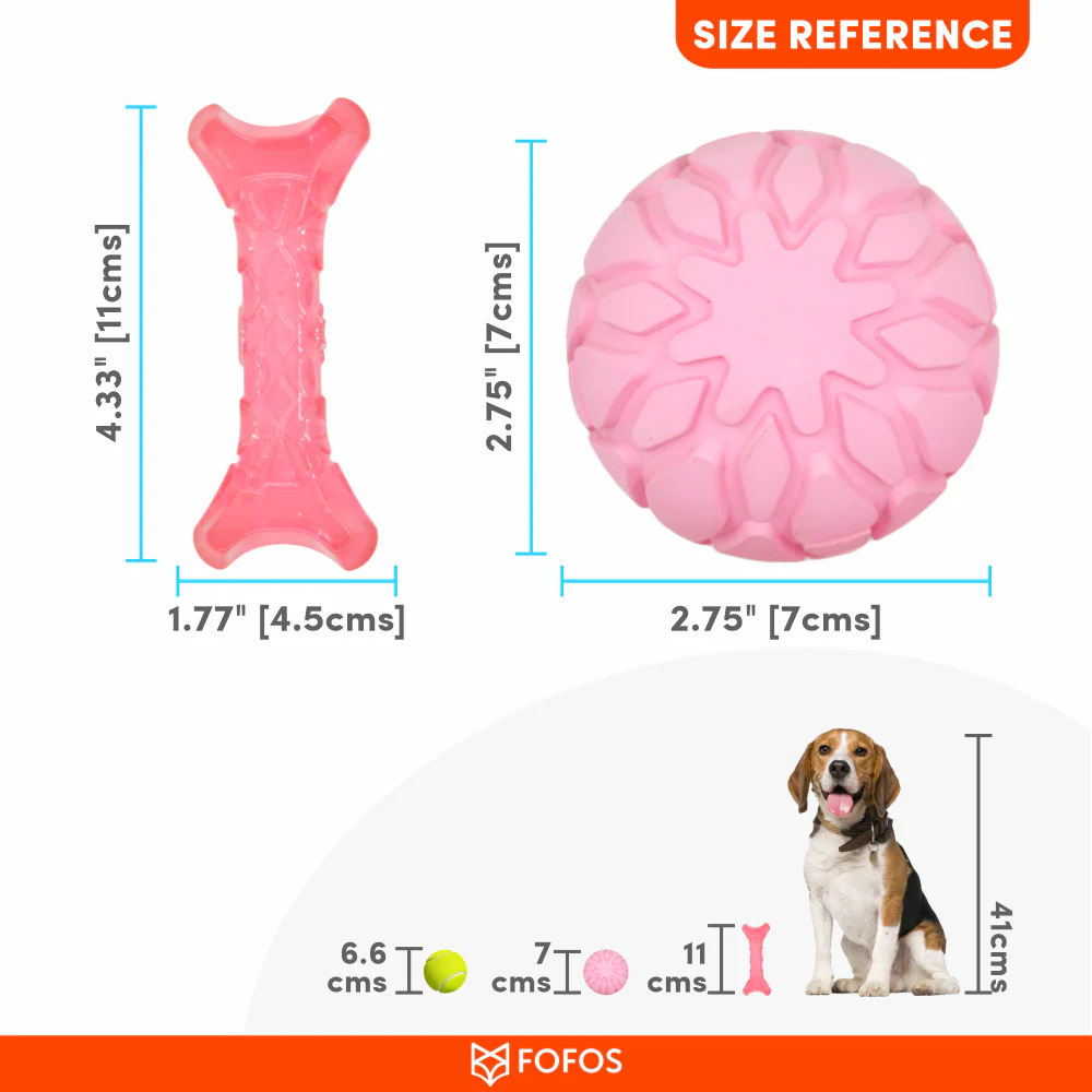 Barkbutler x Fofos Milk Bone & Ball Toy for Dogs (Pink) - Image 5
