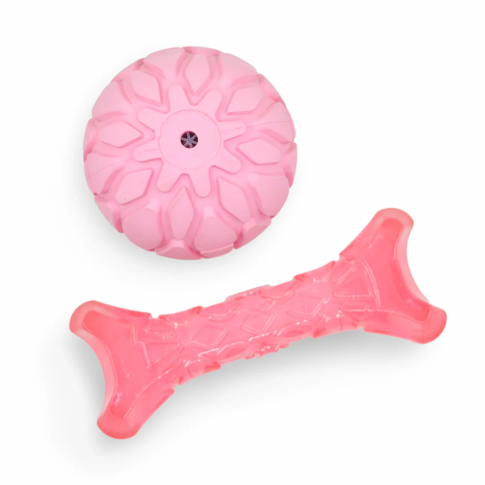 Barkbutler x Fofos Milk Bone & Ball Toy for Dogs (Pink) - Image 6