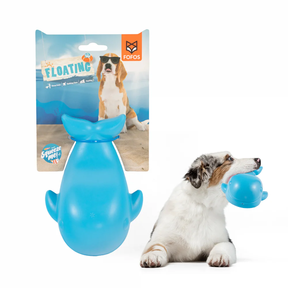 Barkbutler x Fofos Ocean Whale Squeaky Chew Toy for Dogs - Image 3