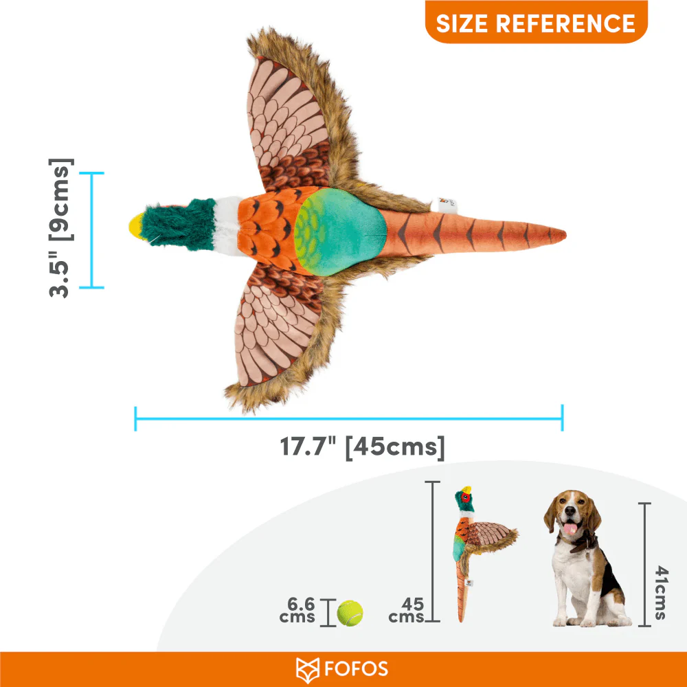 Barkbutler x Fofos Plush Pheasant Toy for Dogs | For Soft Chewers - Image 3