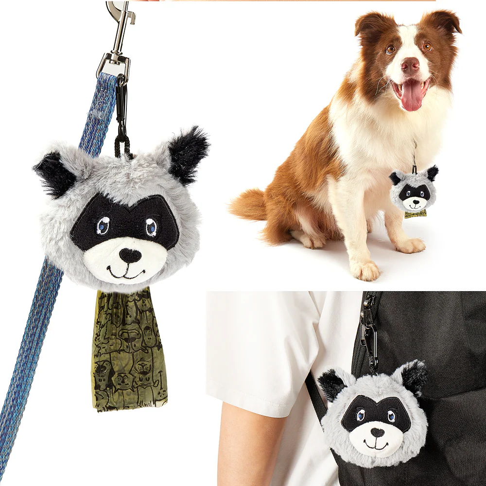 Barkbutler x Fofos Plush Racoon Poop Bags for Dogs and Cats - Image 8