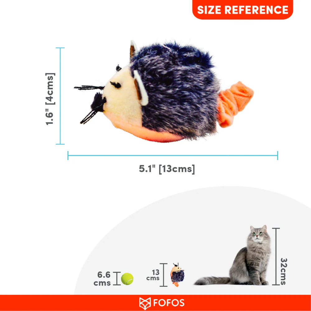 Barkbutler x Fofos Pull String & Sound Chip Mouse Shaped Electronic Toy for Cats (Grey) - Image 3