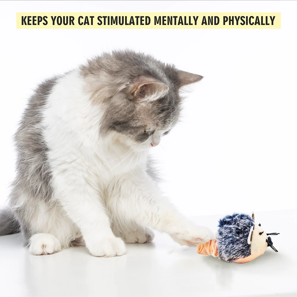 Barkbutler x Fofos Pull String & Sound Chip Mouse Shaped Electronic Toy for Cats (Grey) - Image 4