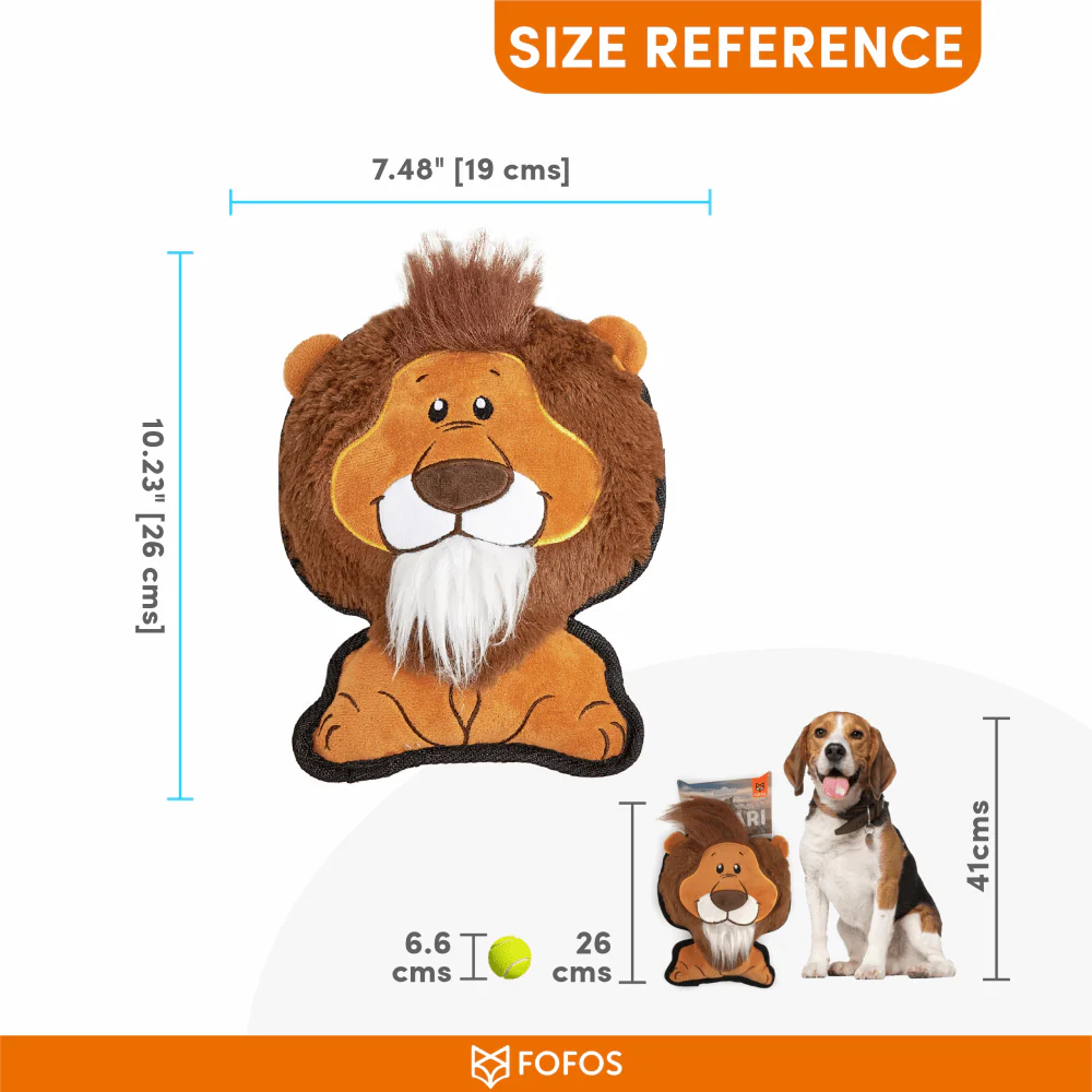 Barkbutler x Fofos Safari Line Lion Plush Toy for Dogs (Brown) - Image 2