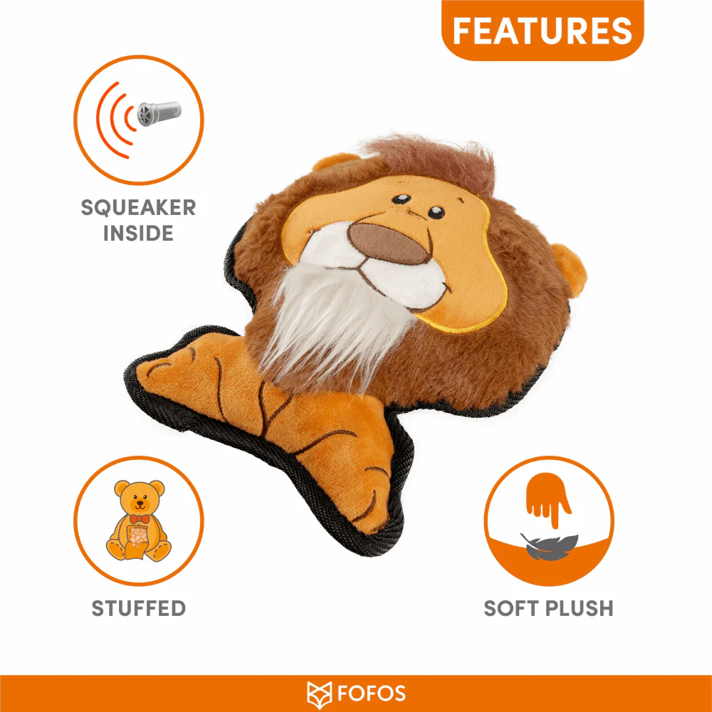 Barkbutler x Fofos Safari Line Lion Plush Toy for Dogs (Brown) - Image 4