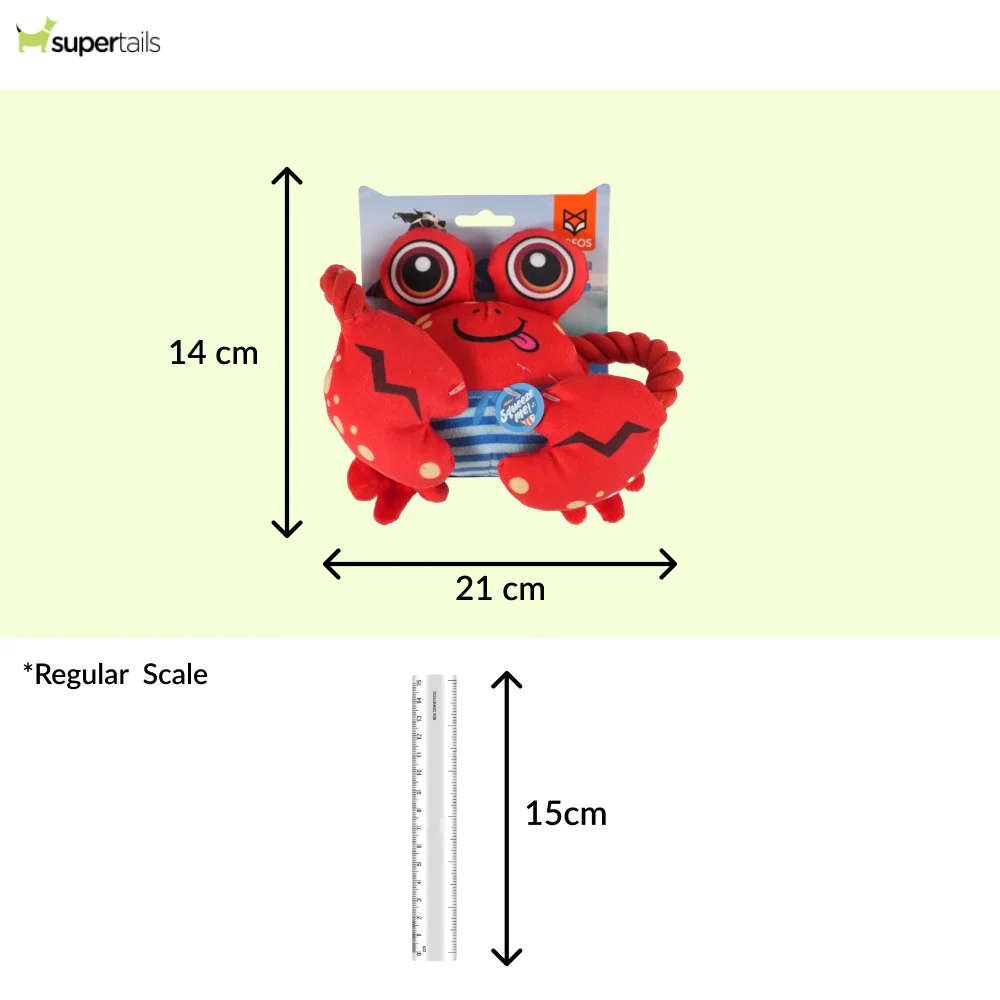 Barkbutler x Fofos Sealife Crab Plush Toy for Dogs - Image 2