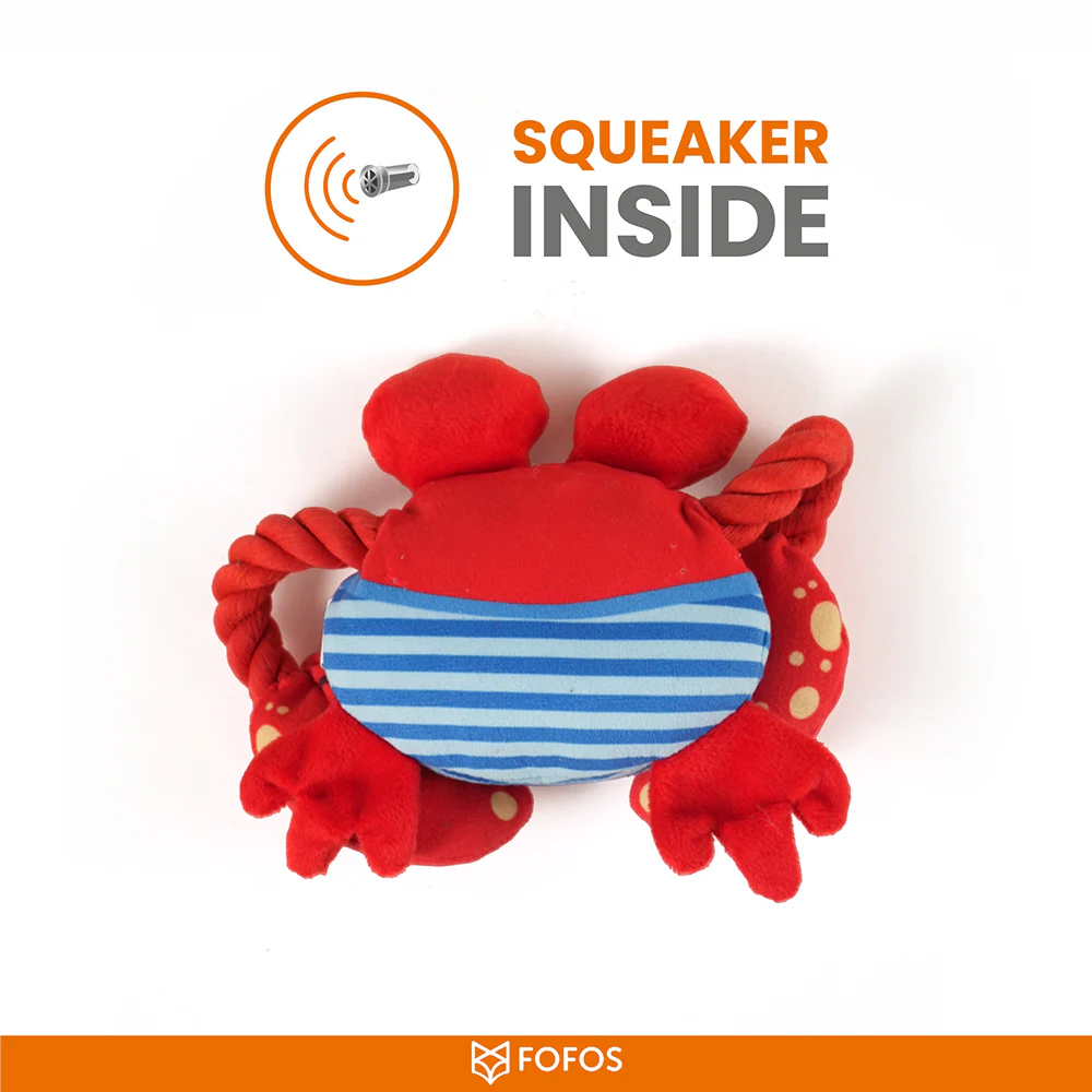 Barkbutler x Fofos Sealife Crab Plush Toy for Dogs - Image 6