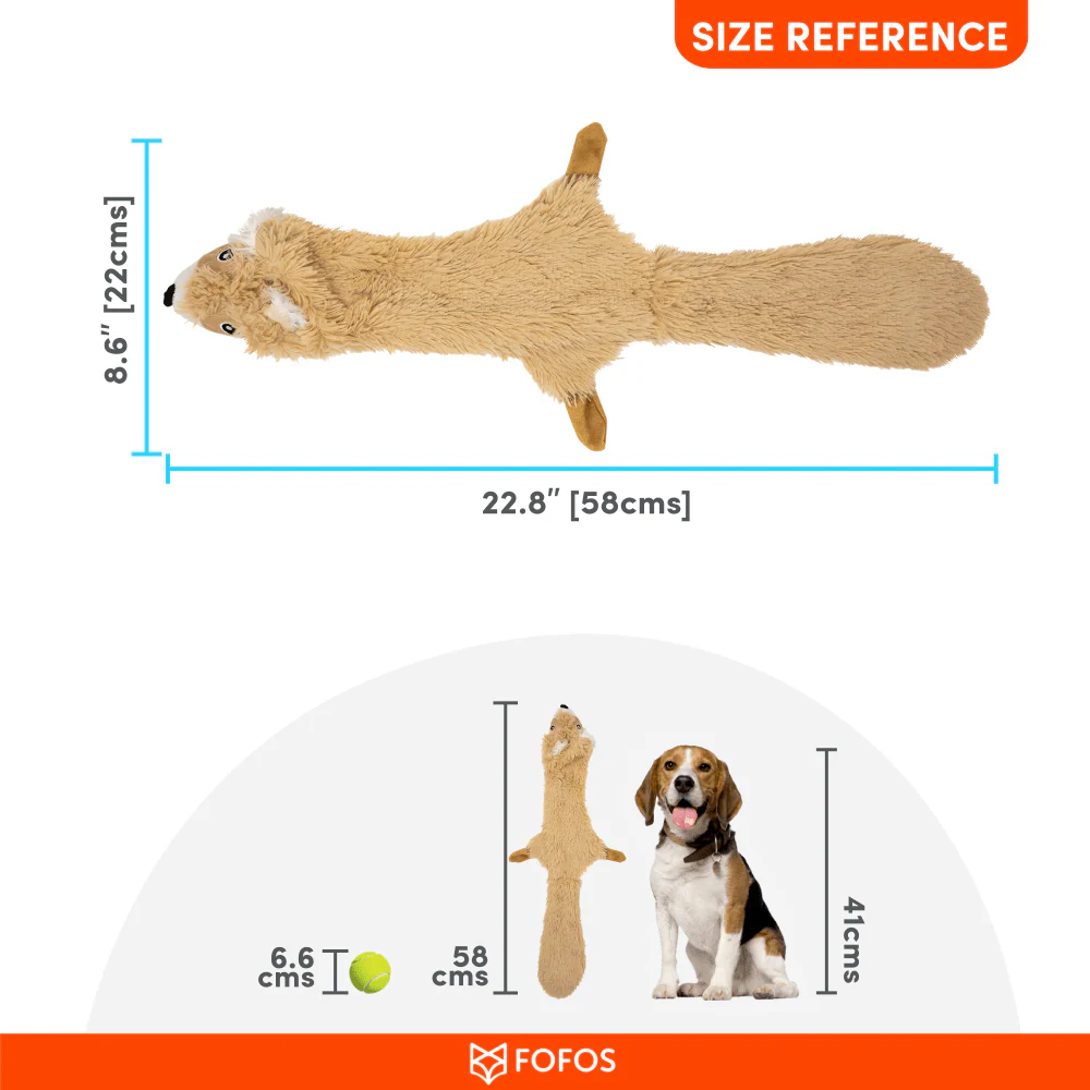 Barkbutler x Fofos Skinneez Squirrel Toy for Dogs (Brown) - Image 3