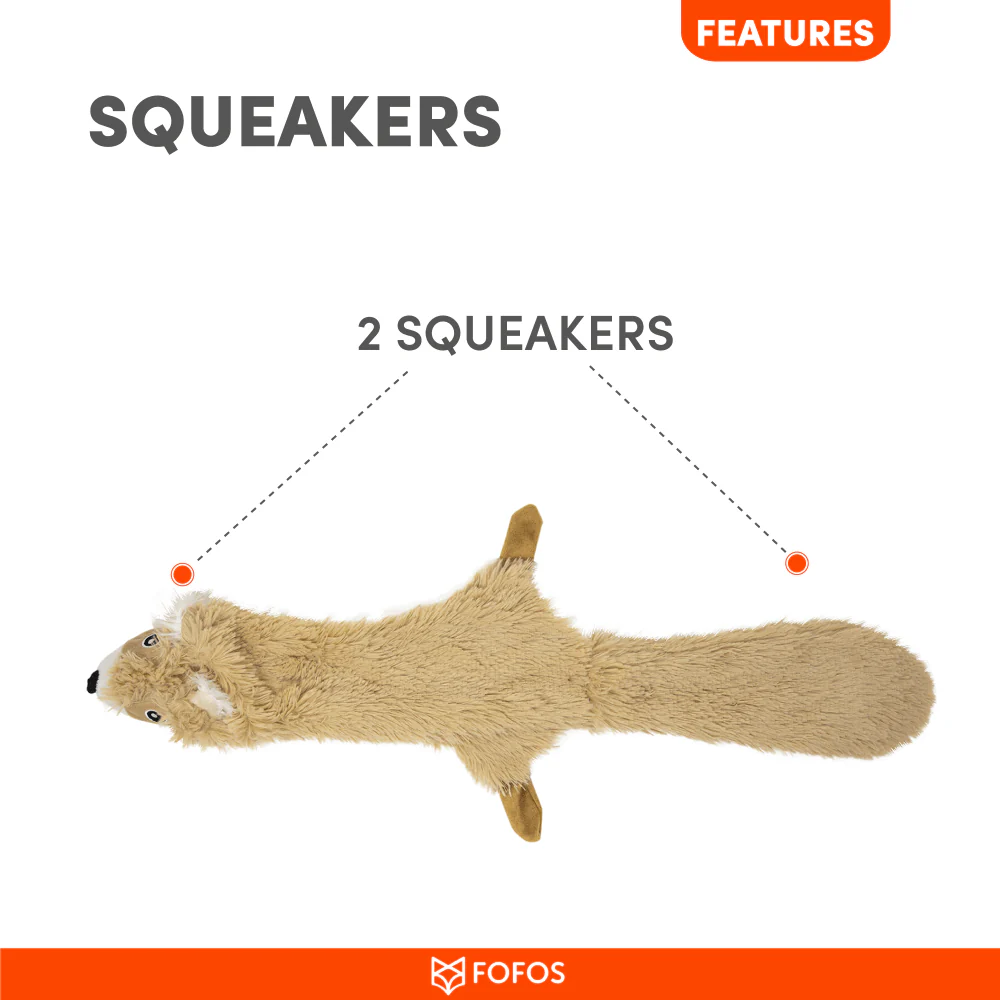 Barkbutler x Fofos Skinneez Squirrel Toy for Dogs (Brown) - Image 5