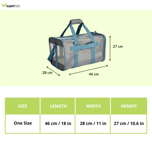 Barkbutler x Fofos Standard Carrier for Dogs and Cats (Grey/Blue) - Image 2