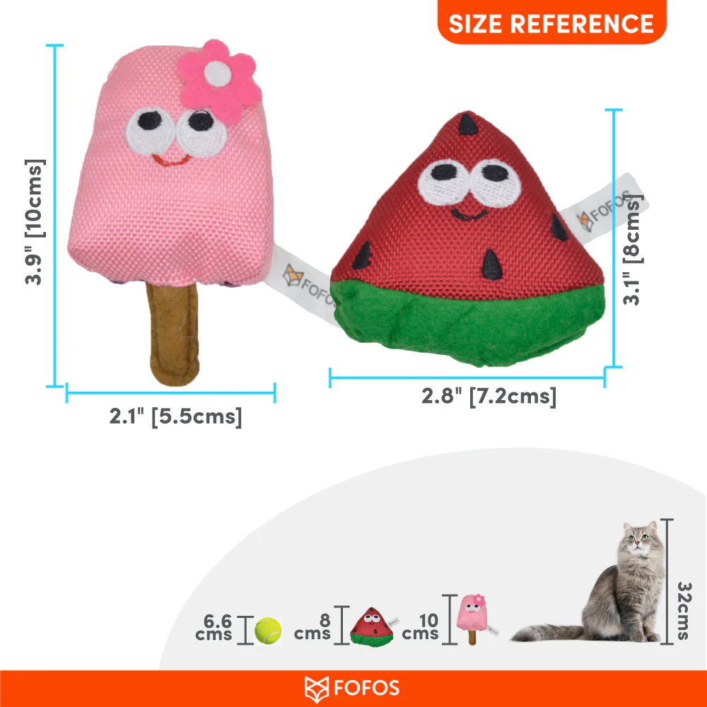 Barkbutler x Fofos Summer Watermelon with Popsicle Toy for Cats - Image 2