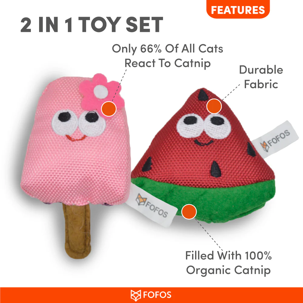 Barkbutler x Fofos Summer Watermelon with Popsicle Toy for Cats - Image 4
