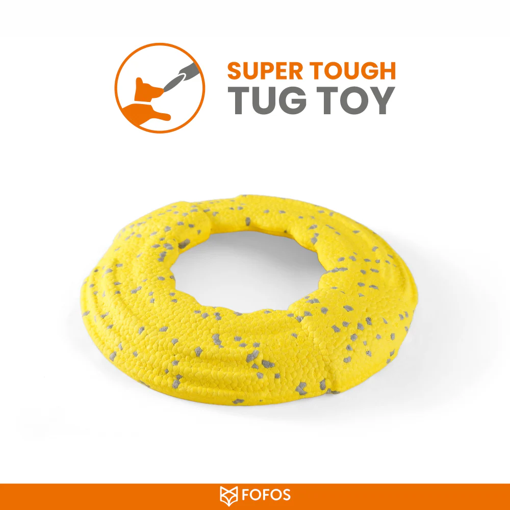 Barkbutler x Fofos Super Lightweight and Durable Flyer Tug Toy for Dogs (Yellow) - Image 5
