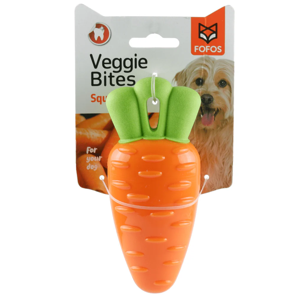 Barkbutler x Fofos Vegi Bites Carrot Squeaky Toy for Dogs | For Medium Chewers - Image 2