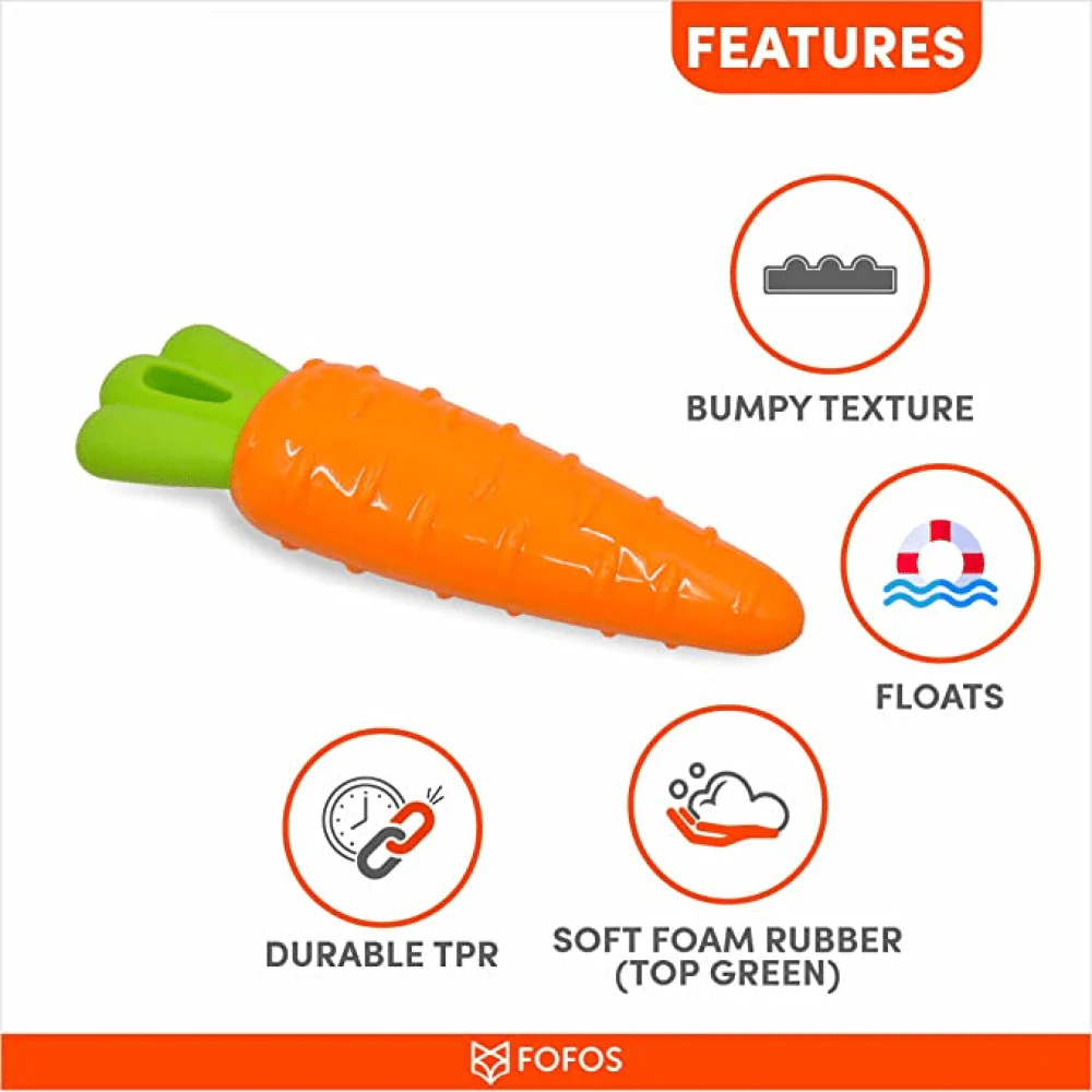 Barkbutler x Fofos Vegi Bites Carrot Squeaky Toy for Dogs | For Medium Chewers - Image 5