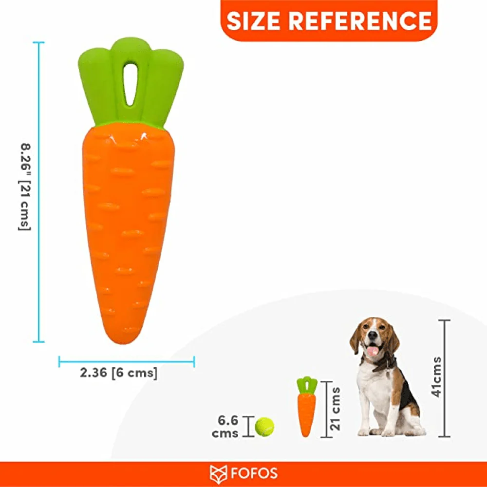 Barkbutler x Fofos Vegi Bites Carrot Squeaky Toy for Dogs | For Medium Chewers - Image 7