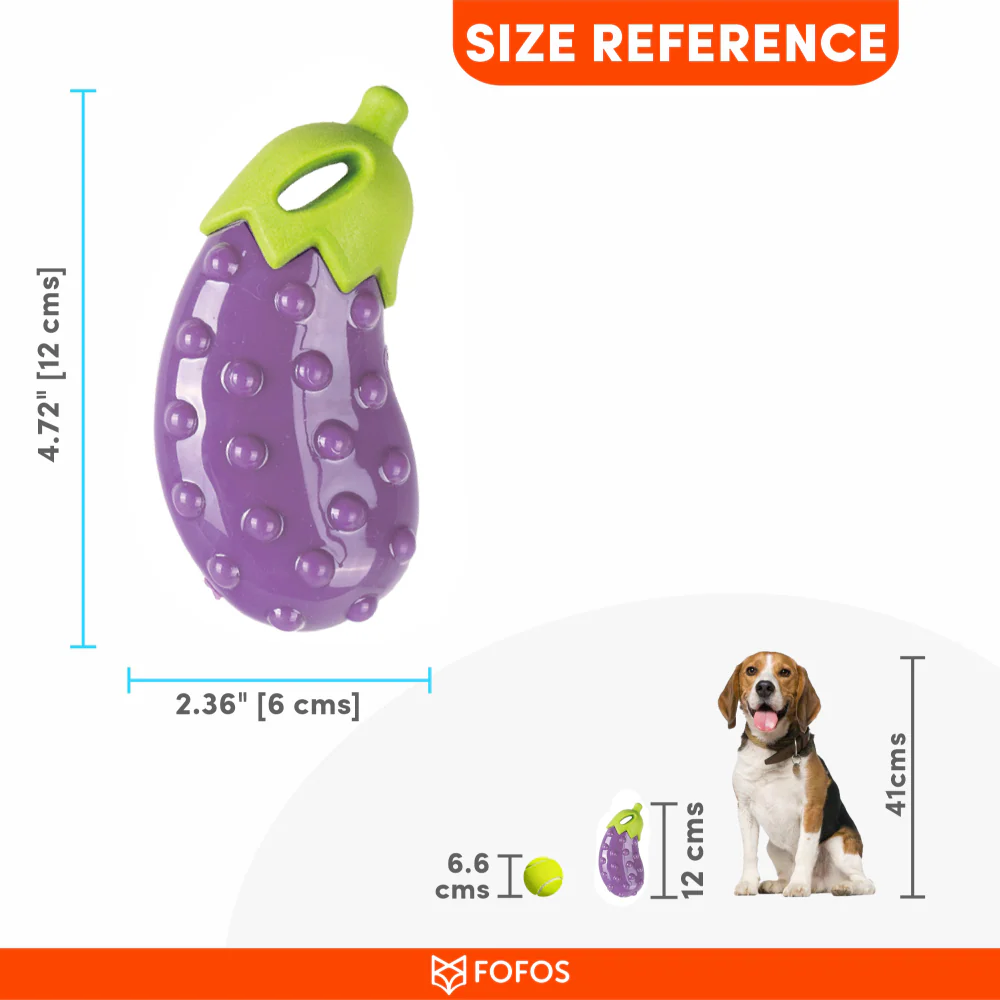 Barkbutler x Fofos Vegi Bites Eggplant Squeaky Toy for Dogs - Image 6