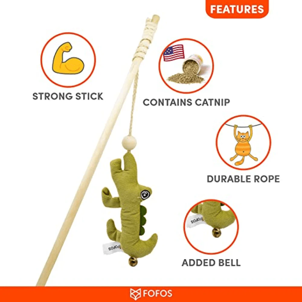 Barkbutler x Fofos Wand Crocodile Toy for Cats - Image 6