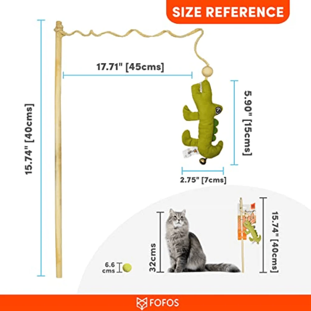 Barkbutler x Fofos Wand Crocodile Toy for Cats - Image 7