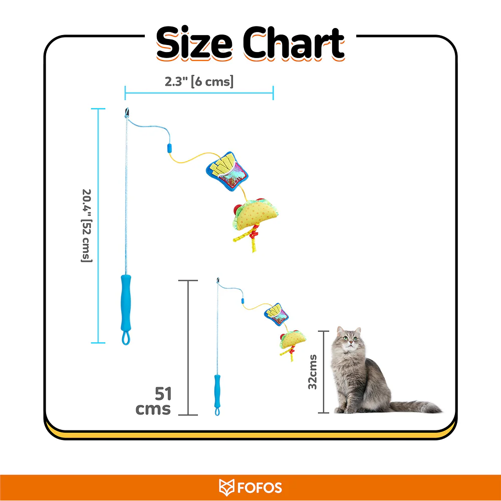 Fofos Wand Hungry Kittens Teaser Toy for Cats - Image 8