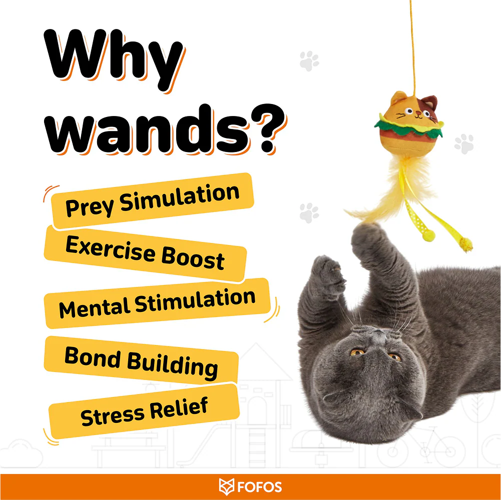 Fofos Wand Meow Fast Food Teaser Toy for Cats - Image 4