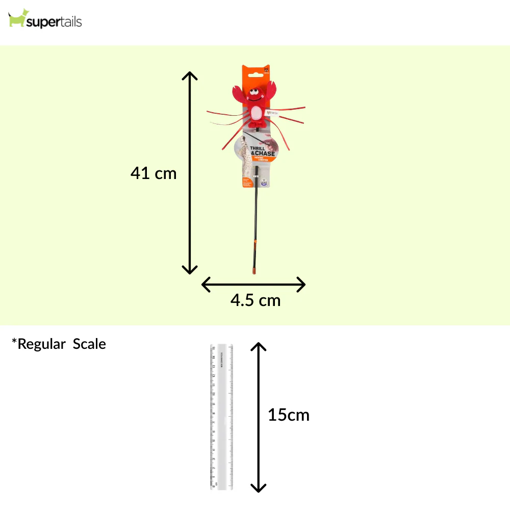 Barkbutler x Fofos Wand Moving Lobster Teaser Toy for Cats - Image 2