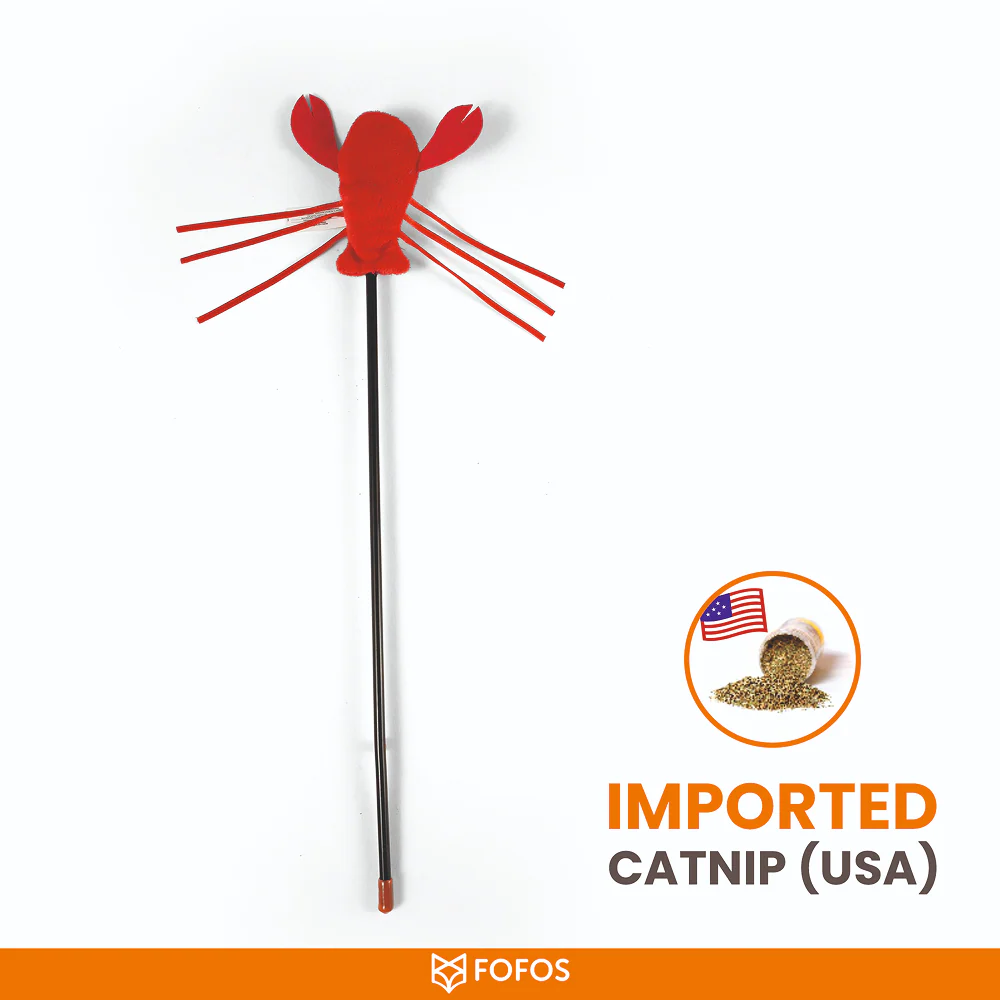 Barkbutler x Fofos Wand Moving Lobster Teaser Toy for Cats - Image 3
