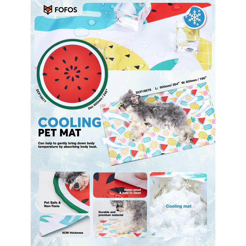 Fofos Watermelon Cooling Mat for Dogs & Cats (Green/Red) - Image 3