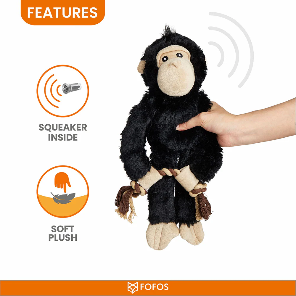 Barkbutler x Fofos Wildlife Gorilla Plush Toy for Dogs - Image 5