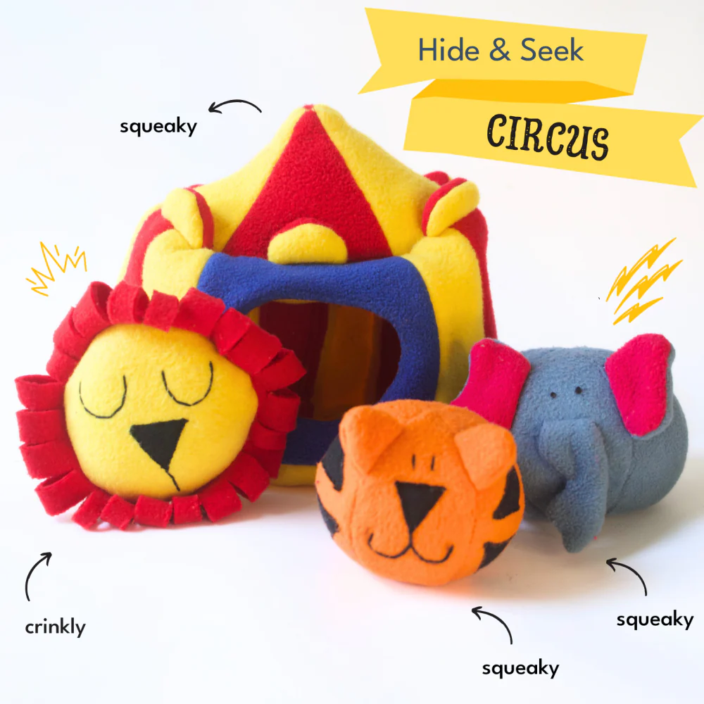 For The Love Of Dog Hide and Seek Squeaky Circus Toy for Dogs - Image 6