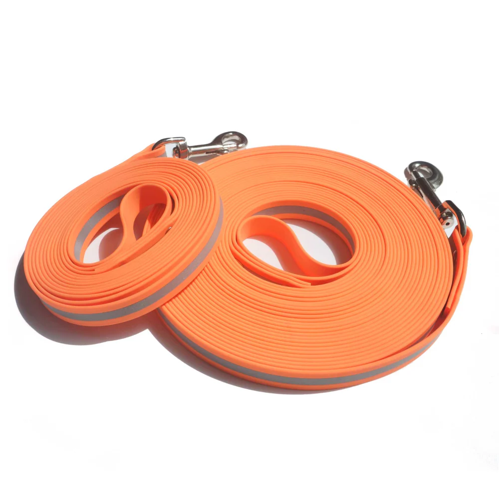 For The Love Of Dog Long Line Reflective Strip Leash for Dogs (Neon Orange) - Image 10