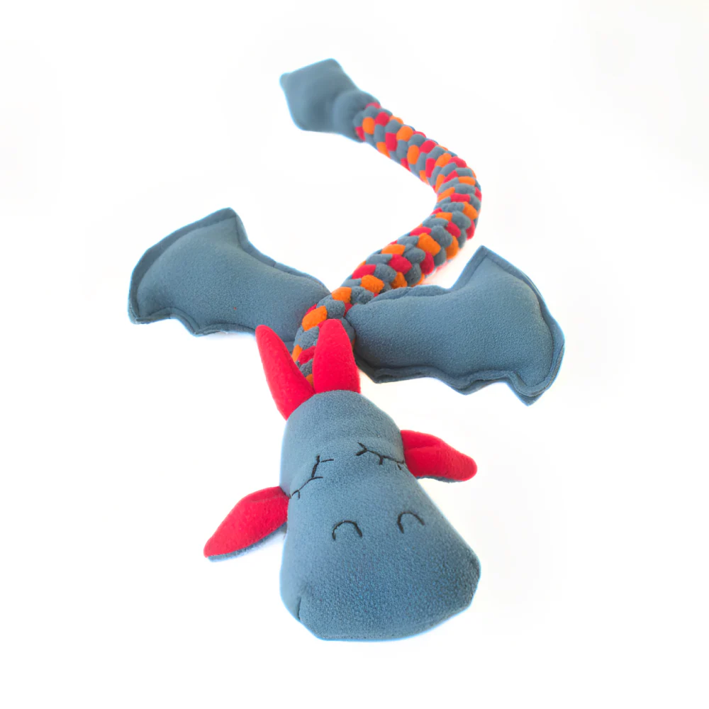 For The Love Of Dog Mrs Tugasaur Squeaky Toy for Dogs (Pink/Green/Grey)