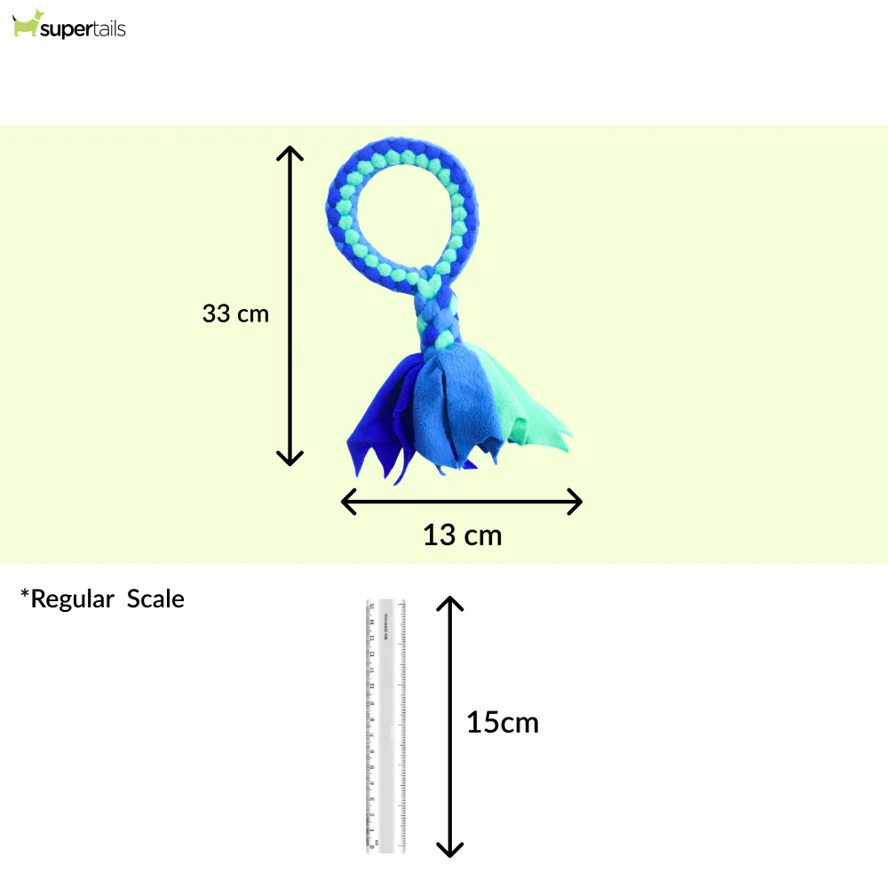 For The Love Of Dog Tug O Loop Chew Toy for Dogs (Blue/Green) - Image 2