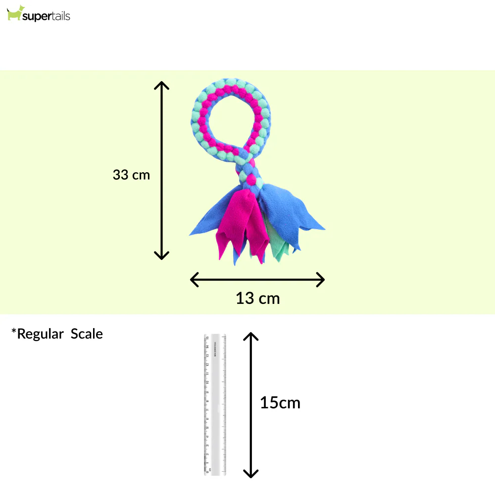 For The Love Of Dog Tug O Loop Chew Toy for Dogs (Pink/Green/Blue) - Image 2