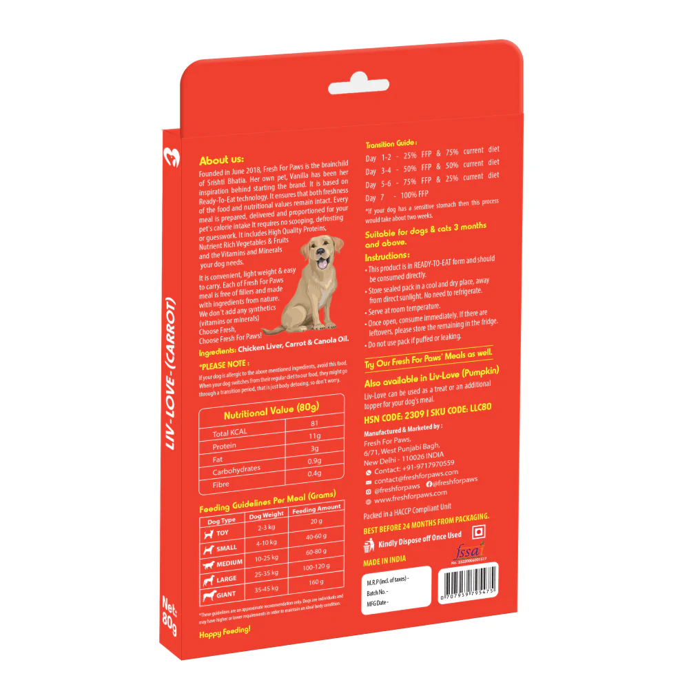Fresh For Paws Chicken Liver & Carrot Liv Love Supplement for Dogs - Image 4