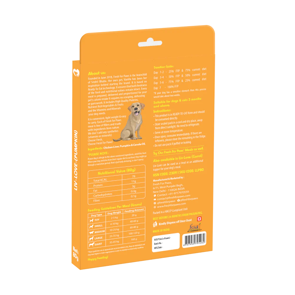 Fresh For Paws Chicken Liver Pumpkin Liv Love & Chicken Liver Carrot Liv Love Supplement for Dogs - Image 7