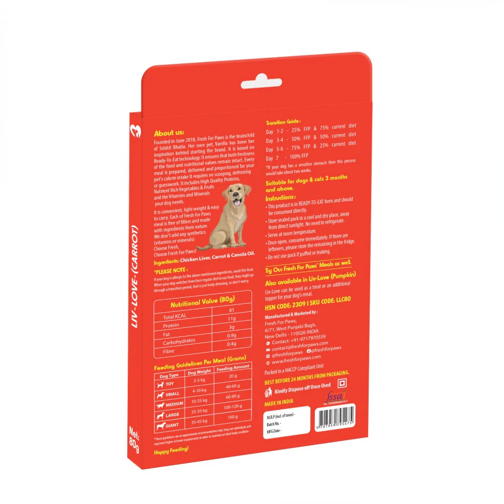 Fresh For Paws Chicken Liver Pumpkin Liv Love & Chicken Liver Carrot Liv Love Supplement for Dogs - Image 9