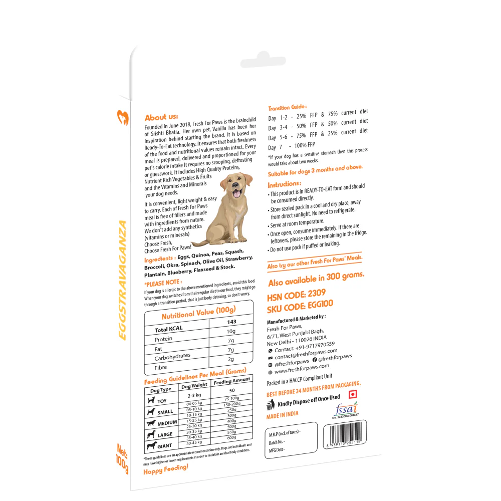 Fresh For Paws Eggstravaganza Dog Wet Food (300g) - Image 4